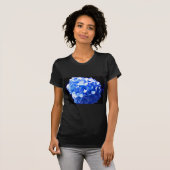 T-shirt Cobalt bleu floral élégant bleu hydrangées (Devant entier)
