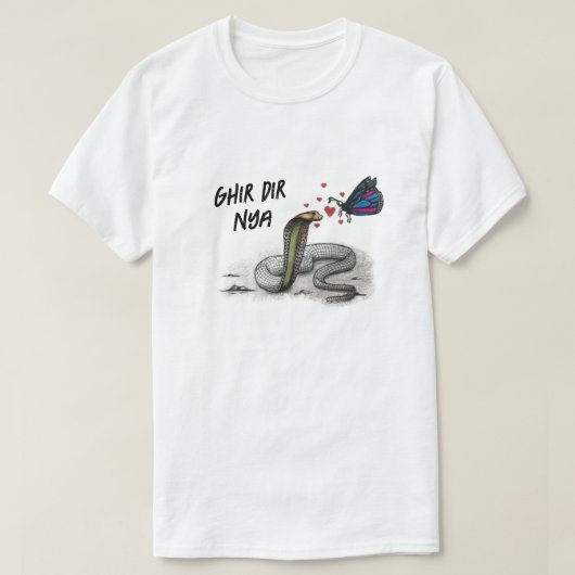 T-shirt : Cobra & Vlinder Omhelzing (Design voorkant)