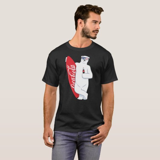T-shirt Coca-Cola American Flag Polar Bear Surfer (Devant entier)