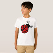 T-shirt Coccinelle mignonne - rouge et noir (Devant entier)