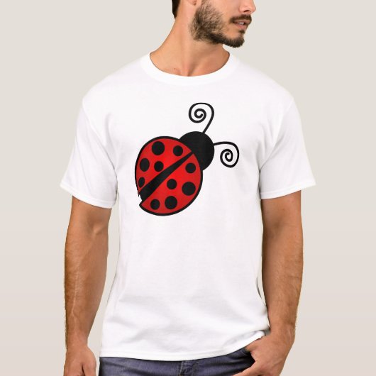T-shirt Coccinelle mignonne - rouge et noir (Devant)