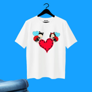 T-shirt Coccinelles avec cœur