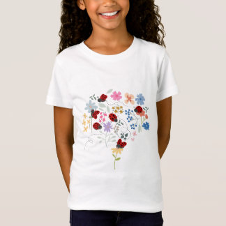 T-Shirt Coccinelles Mignonnes Fleurs Sauvages Floral Fanta