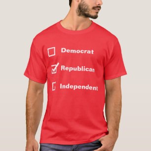 T-shirt Coche Marque Votant Démocrate Républicain Indépend