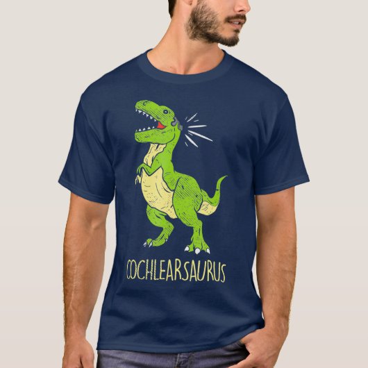 T-shirt Cochlearning saurus Sourd Dur Entendu Sourd (Devant)
