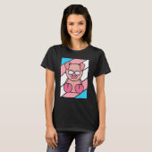 T-shirt Cochon Avec Fierté Transgenre Drapeau Lgbtq Fier A (Devant entier)