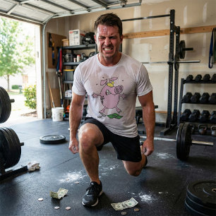 T-shirt Cochon avec l'argent Mens actifs