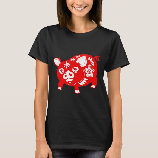 T-shirt Cochon chinois de zodiac (Devant)