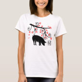 T-shirt Cochon chinois du Nouvel An avec arbre à fleurs (Devant)