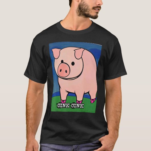 T-shirt Cochon Cochon Piggie Rose 8 (Devant)