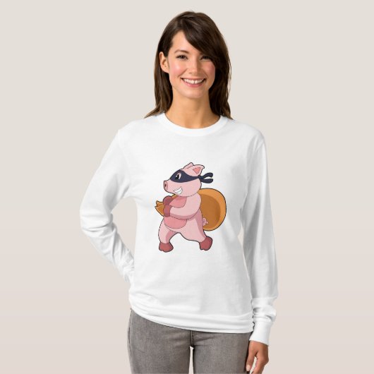 T-shirt Cochon comme coureur (Devant entier)
