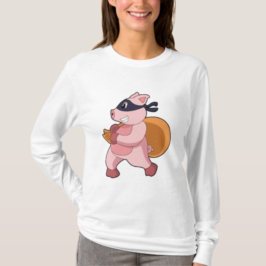 T-shirt Cochon comme coureur (Devant)