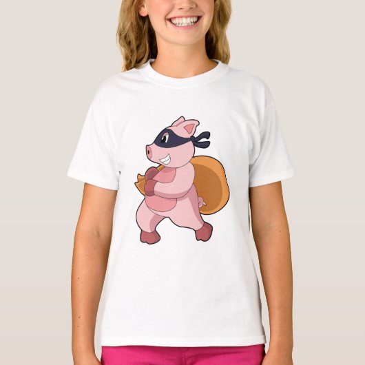 T-shirt Cochon comme coureur (Devant)