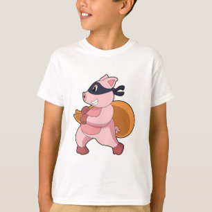 T-shirt Cochon comme coureur