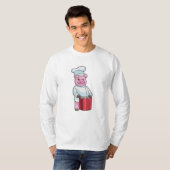 T-shirt Cochon comme cuire avec pot de Cuisine (Devant entier)