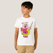 T-shirt Cochon comme enseignant avec livre (Devant entier)