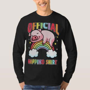 T-shirt Cochon couché Arc-en-ciel jambon cochon cochon coc