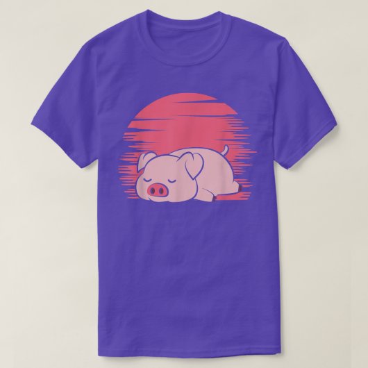 T-shirt Cochon couché fermier Lazy Piggy 5289 (Design devant)