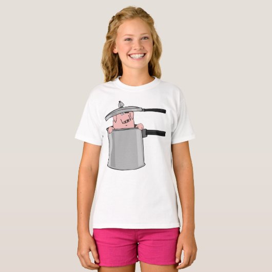 T-shirt Cochon Dans Un Pot (Devant entier)