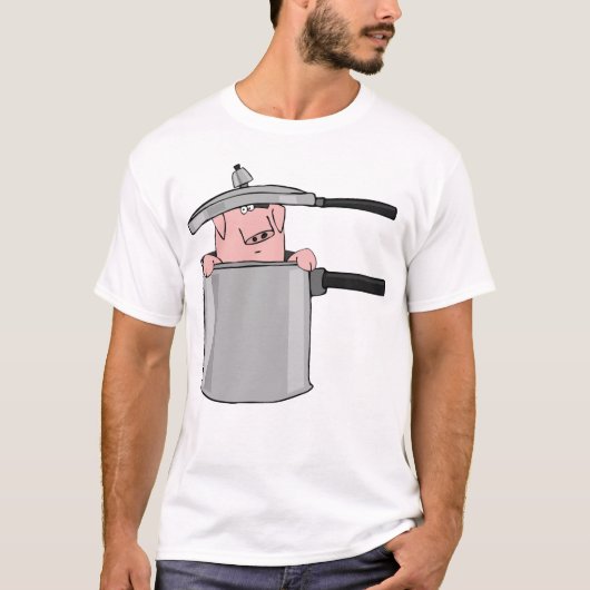 T-shirt Cochon Dans Un Pot (Devant)