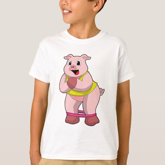 T-shirt Cochon de fitness avec bande de caoutchouc (Devant)