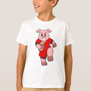 T-shirt Cochon de football