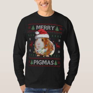 T-shirt Cochon de Guinée laide pull de Noël Joyeux Pigmas
