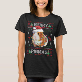T-shirt Cochon de Guinée laide pull de Noël Joyeux Pigmas