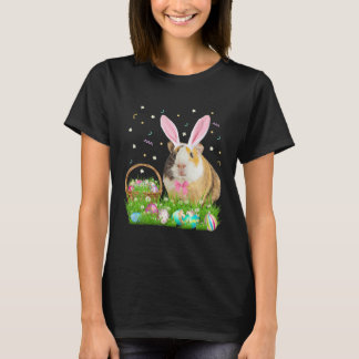 T-shirt Cochon de Guinée mignonne Oeufs de lapin de Pâques