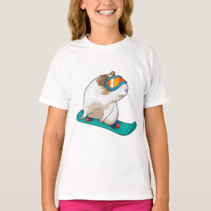T-shirt Cochon de Guinée Snowboard Snowboard