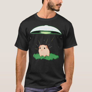 T-shirt Cochon de Guinée spatiale sur soucoupe volante