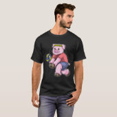 T-shirt Cochon de sport avec volleyball (Devant entier)