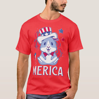 T-shirt Cochon d'Inde américain mignon patriotique 4 juill