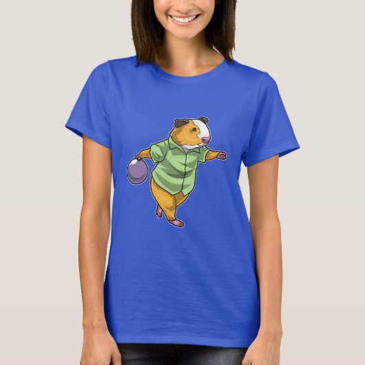 T-shirt Cochon d'Inde Bowling Boule de bowling (Devant)