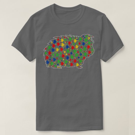 T-shirt Cochon d'Inde drôle Pièces de puzzle Animaux Sensi (Design devant)