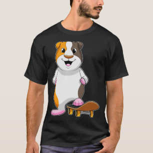 T-shirt Cochon d'Inde en Skateur avec Skateboard