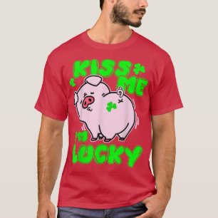 T-shirt Cochon Embrasse Moi Je Suis Chanceux cadeau drôle
