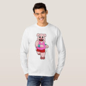 T-shirt Cochon en cours d'exécution (Devant entier)