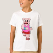 T-shirt Cochon en cours d'exécution (Devant)