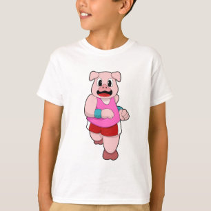 T-shirt Cochon en cours d'exécution