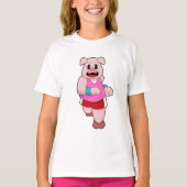 T-shirt Cochon en cours d'exécution (Devant)