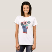 T-shirt Cochon en mécanique avec clé (Devant entier)