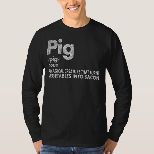 T-shirt Cochon Et Bacon Définition Drôle Amateurs de bacon (Devant)