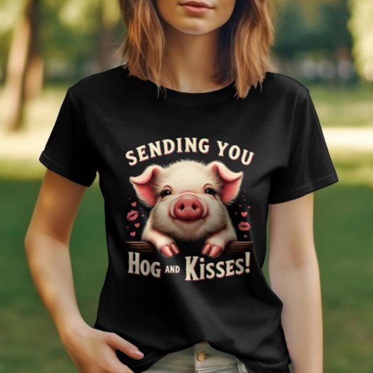 T-shirt Cochon et baisers Valentines mignonette Cochon End