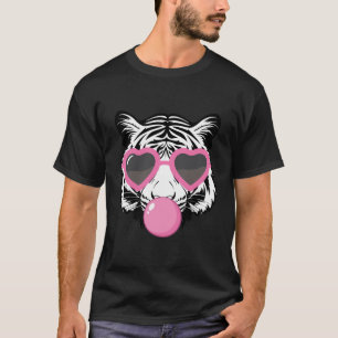 T-shirt Cochon Femme Bubblegum Tiger Visage Lunettes de so