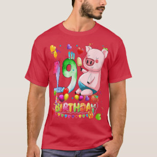 T-shirt Cochon fête d'anniversaire 19 ans Garçon 19e cocho
