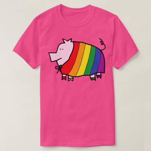 T-shirt Cochon mignon dans le cap Pride (Design devant)