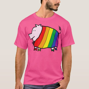 T-shirt Cochon mignon dans le cap Pride