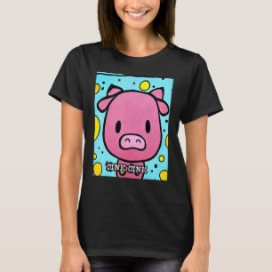 T-shirt Cochon mignon Piggie Rose rose