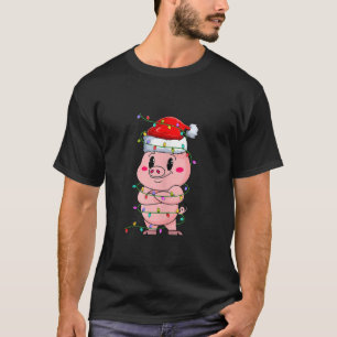 T-shirt Cochon mignon portant le chapeau de Noël Noël Noël